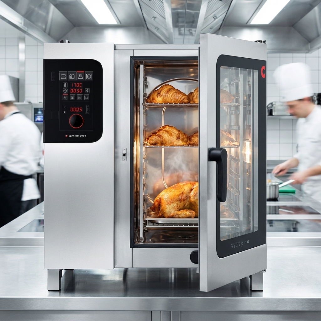 Experience precise cooking management with the Convotherm combi oven's ACS+ Extra Functions, delivering perfectly crisp, moist, and evenly baked results.