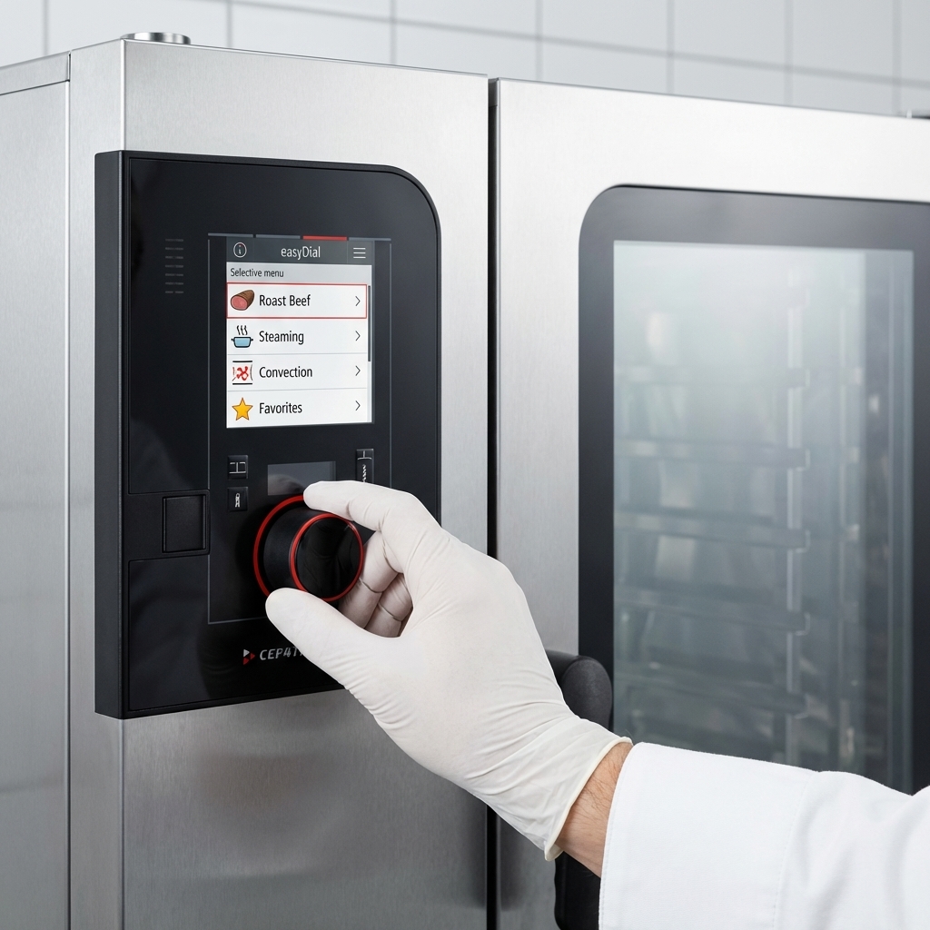 Experience straightforward control with the easyDial User Interface, featuring a central dial and clear digital display for intuitive operation.