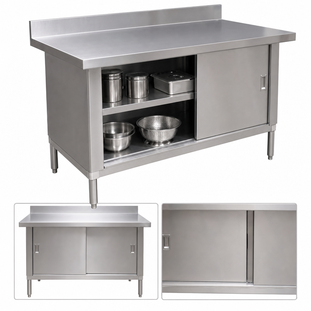 Enclosed Cabinet Base with Sliding Doors