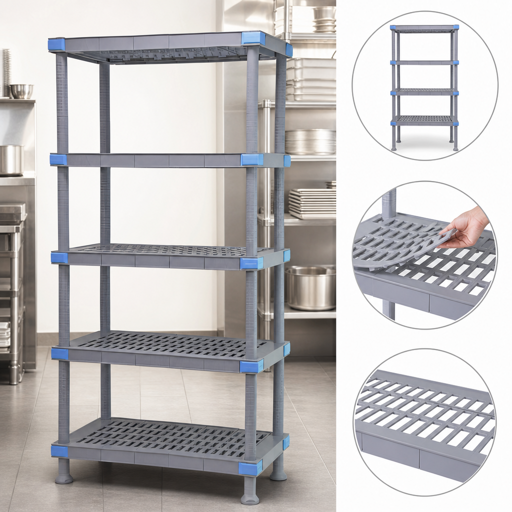 Five Open Grid Shelves