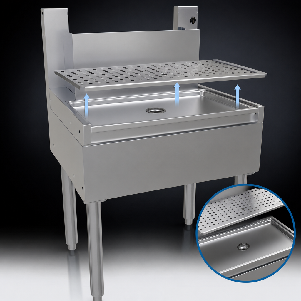 Front Drain Pan with Lift-Out Perforated Insert