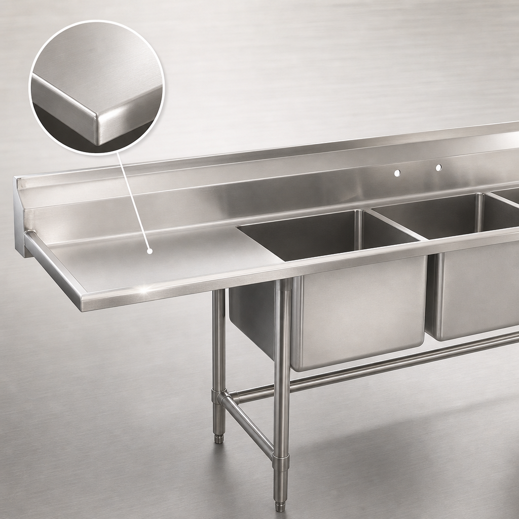 16-Gauge 304 Stainless Steel Top