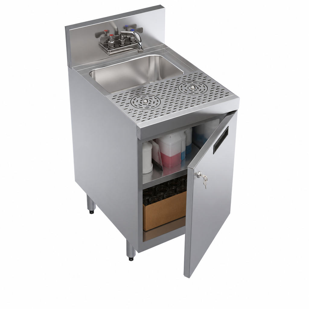 Cabinet Base with Locking Hinged Door