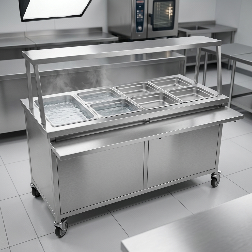 This versatile mobile hot food table provides flexible wet or dry operation to meet diverse food warming requirements.