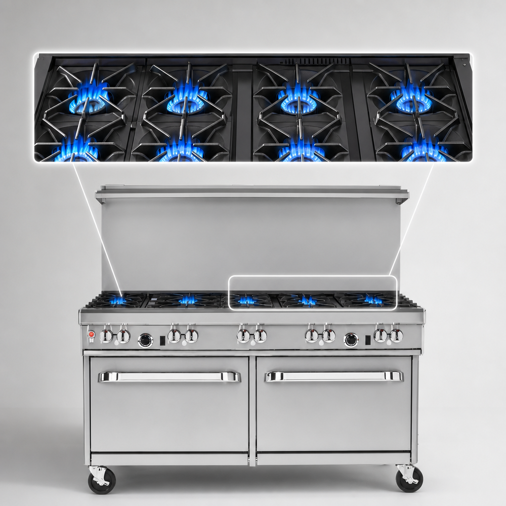Eight Open Burners