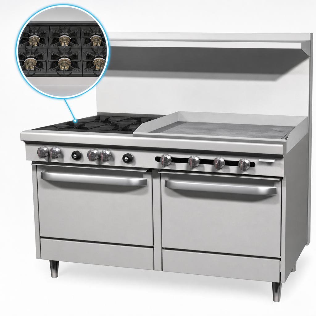 Six Open Burners