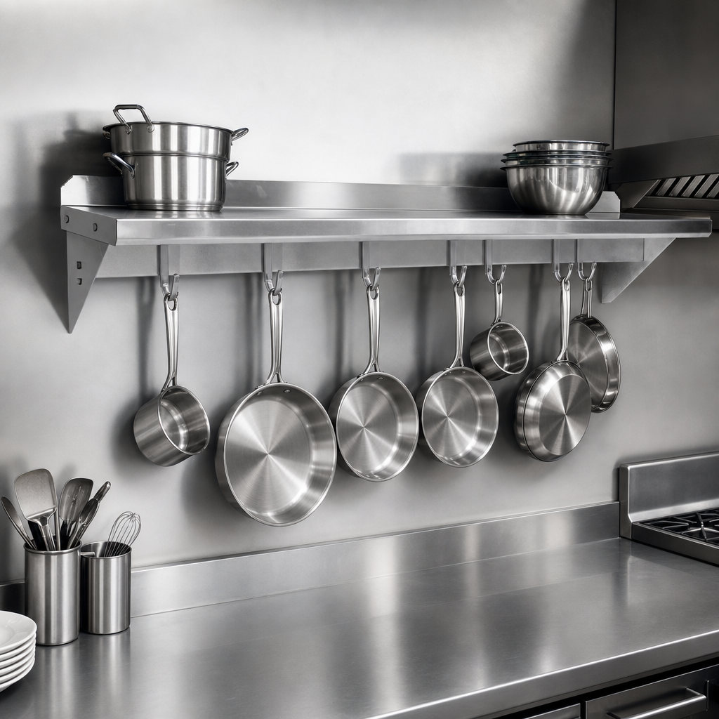 Wall-Mount Pot Rack Shelf