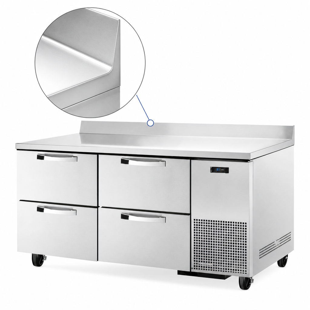 One-Piece Stainless Steel Top and Rear Splash