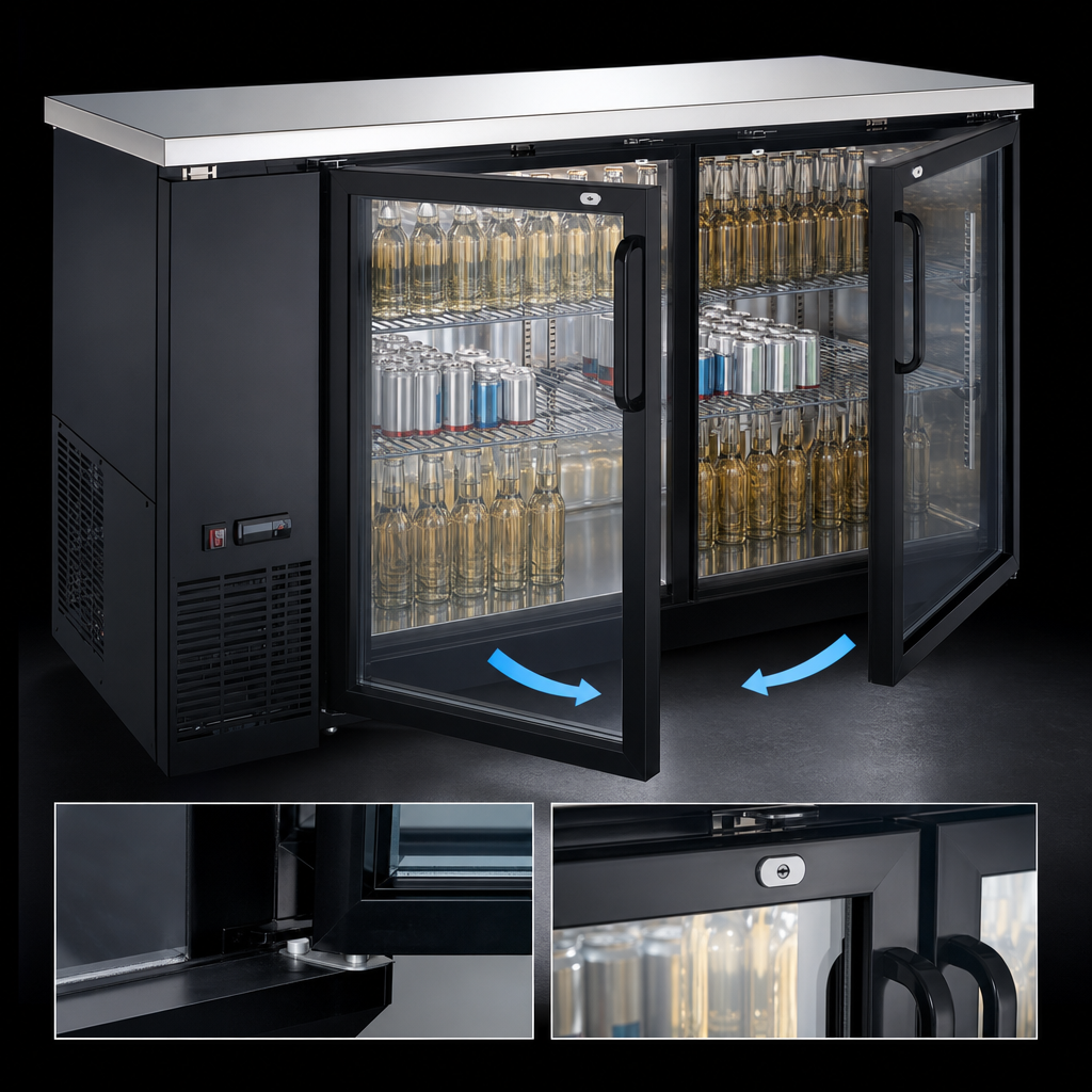 Two Self-Closing Glass Doors