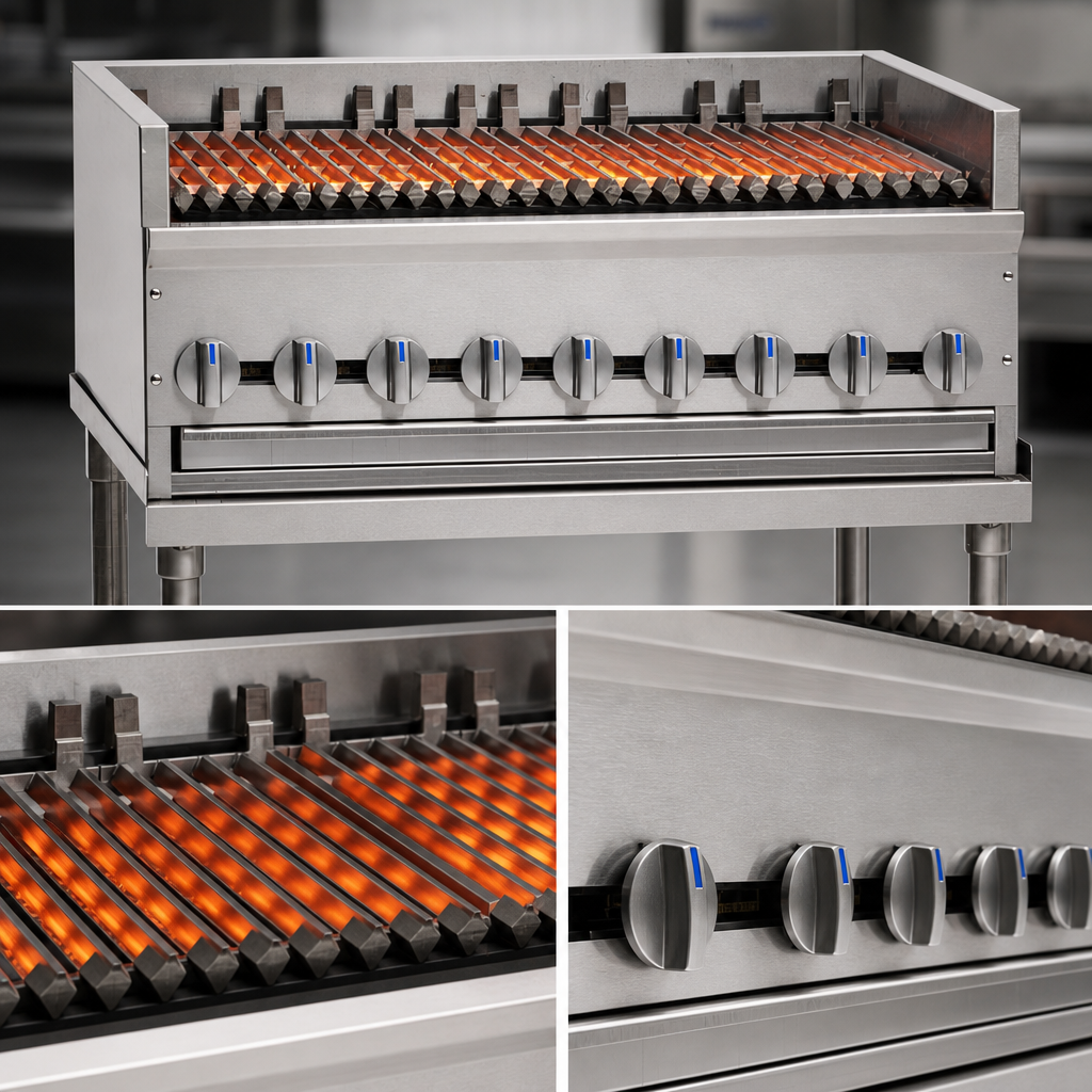 Eight Stainless Steel Burners