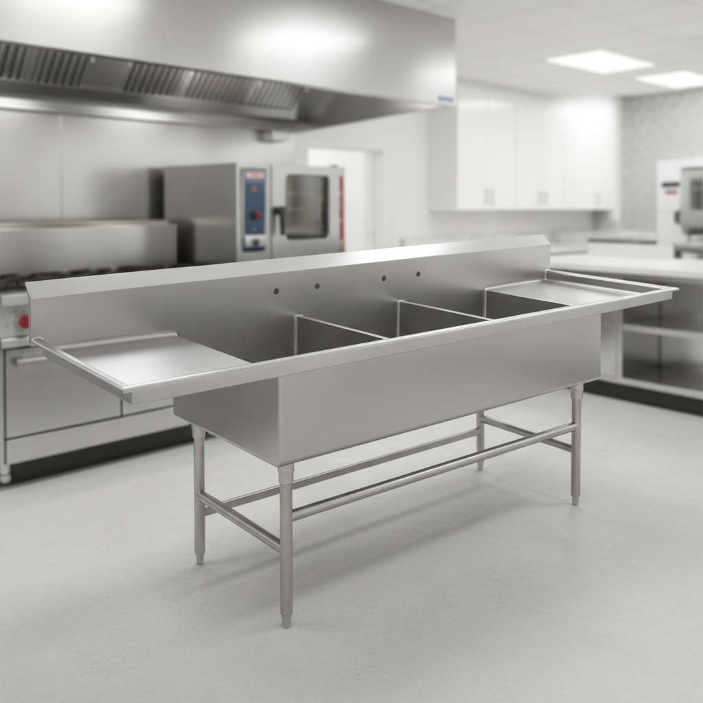 This professional image highlights the exceptional strength and corrosion resistance of the Spec-Master sink, crafted from heavy-duty 14 gauge 304 stainless steel.
