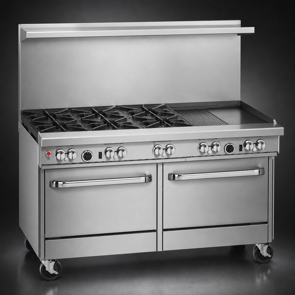 Six Non-Clog Open Burners