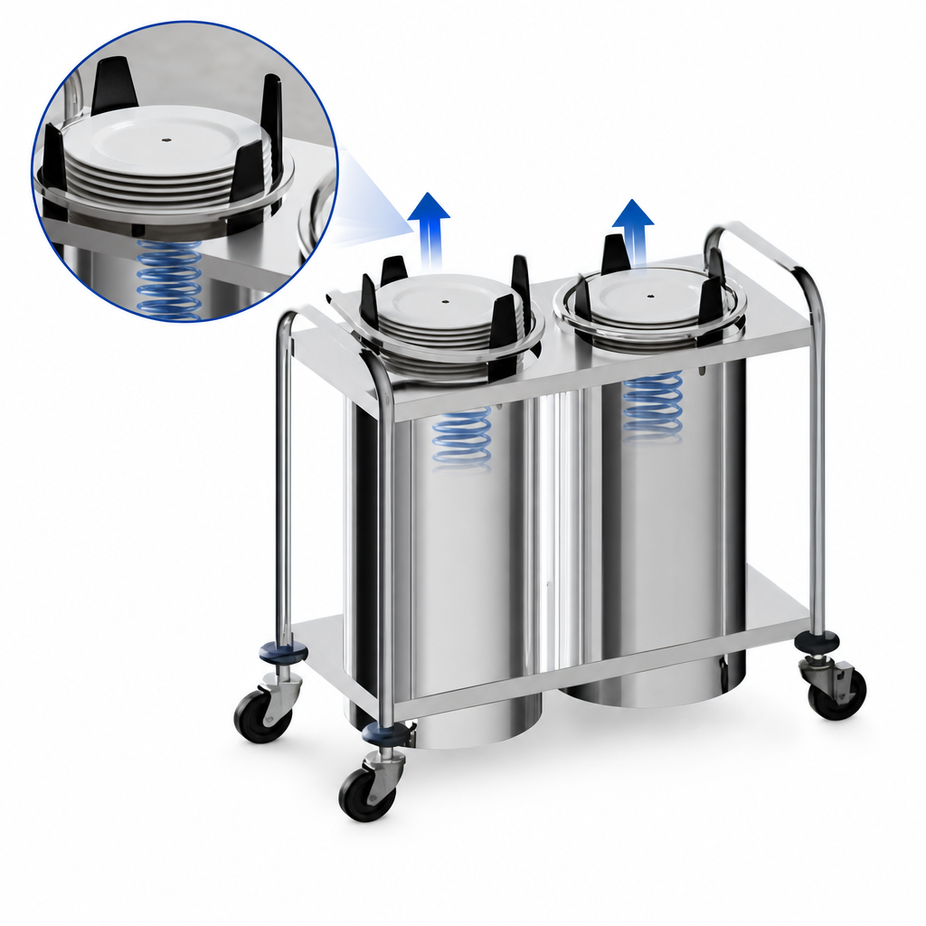 Two Self-Elevating Dispensing Tubes