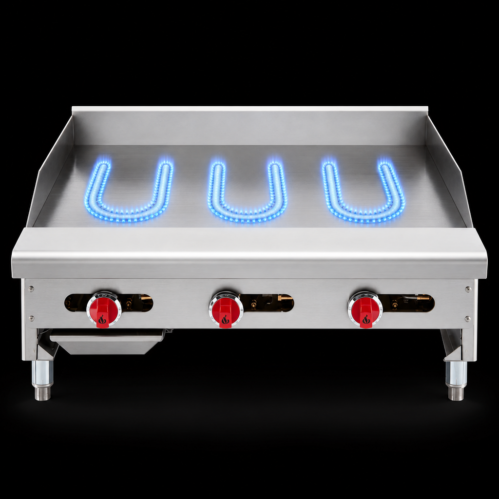 Three U-Shaped Burners
