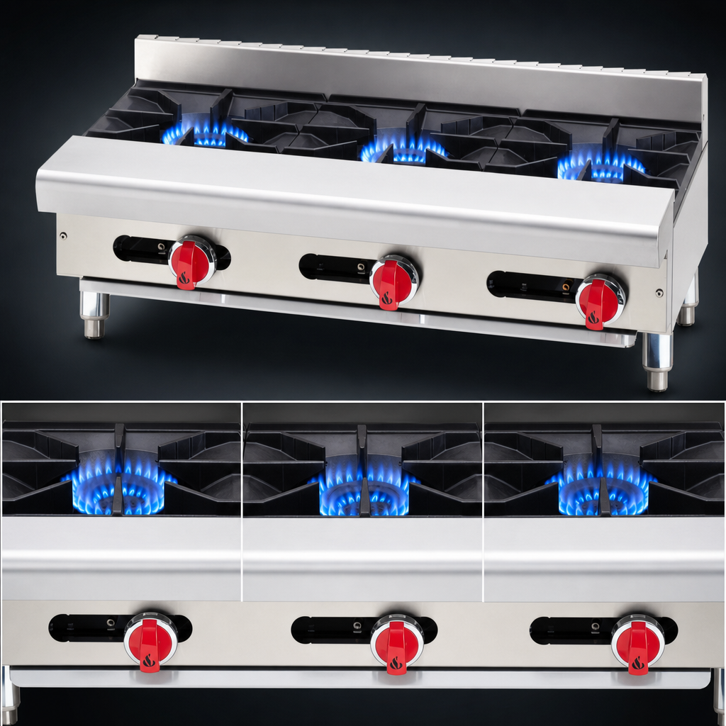 Three Open Burners