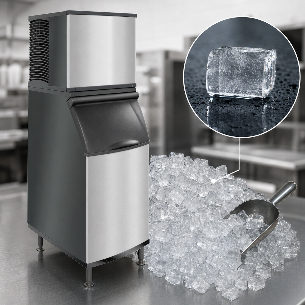 Half-Dice Cube Ice Production