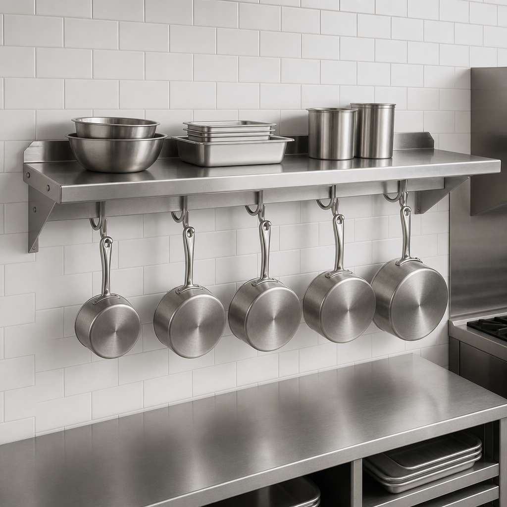 Wall-Mounted Pot Rack Shelf