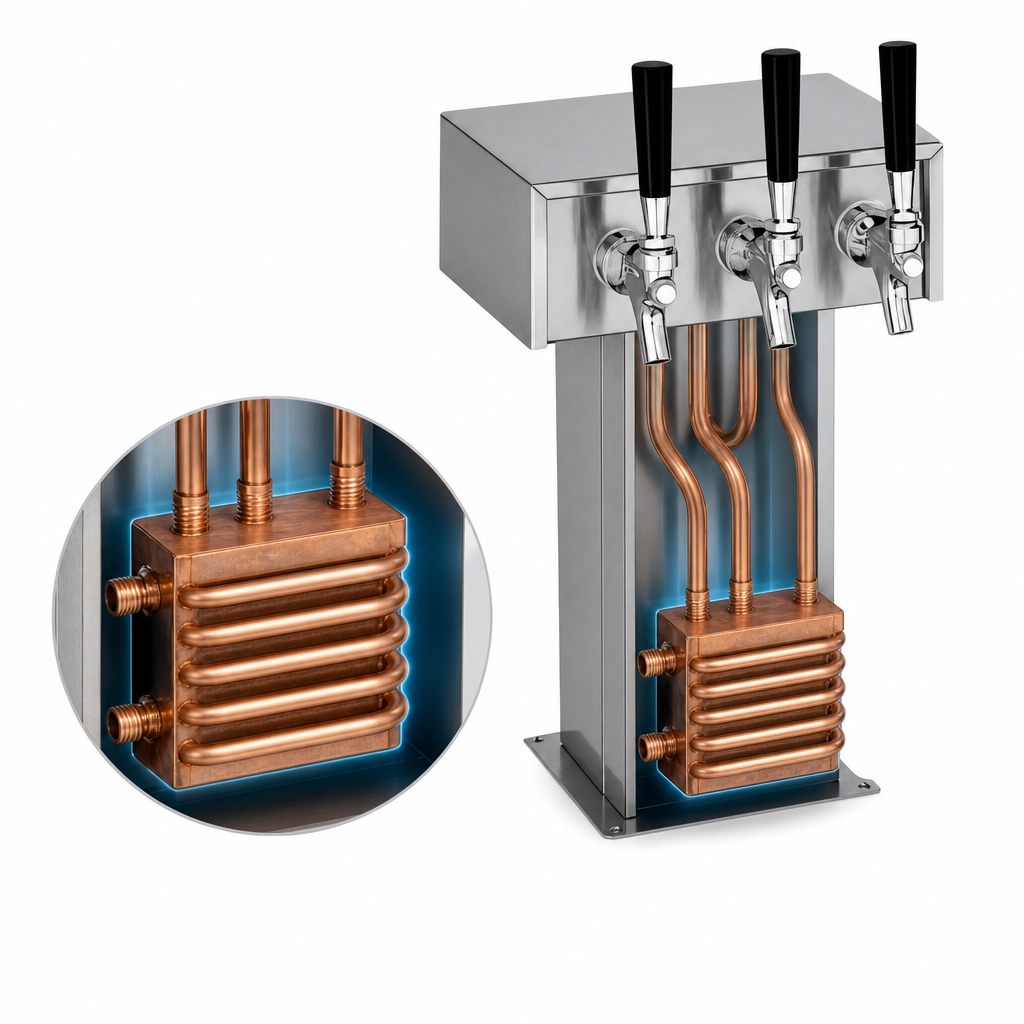 Pure Copper Coolant Lines and Cold Block
