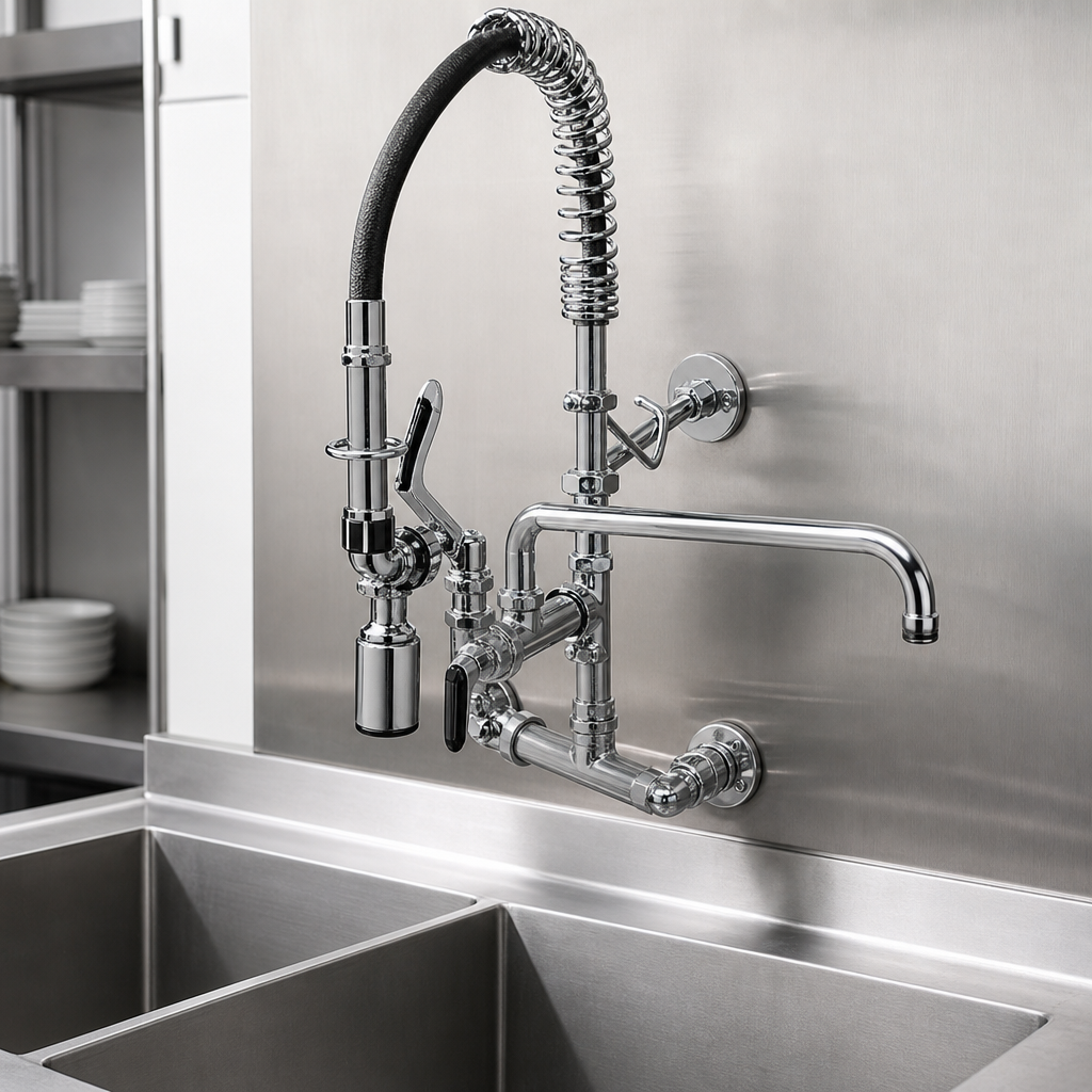 8-Inch Wall Mount Mixing Faucet