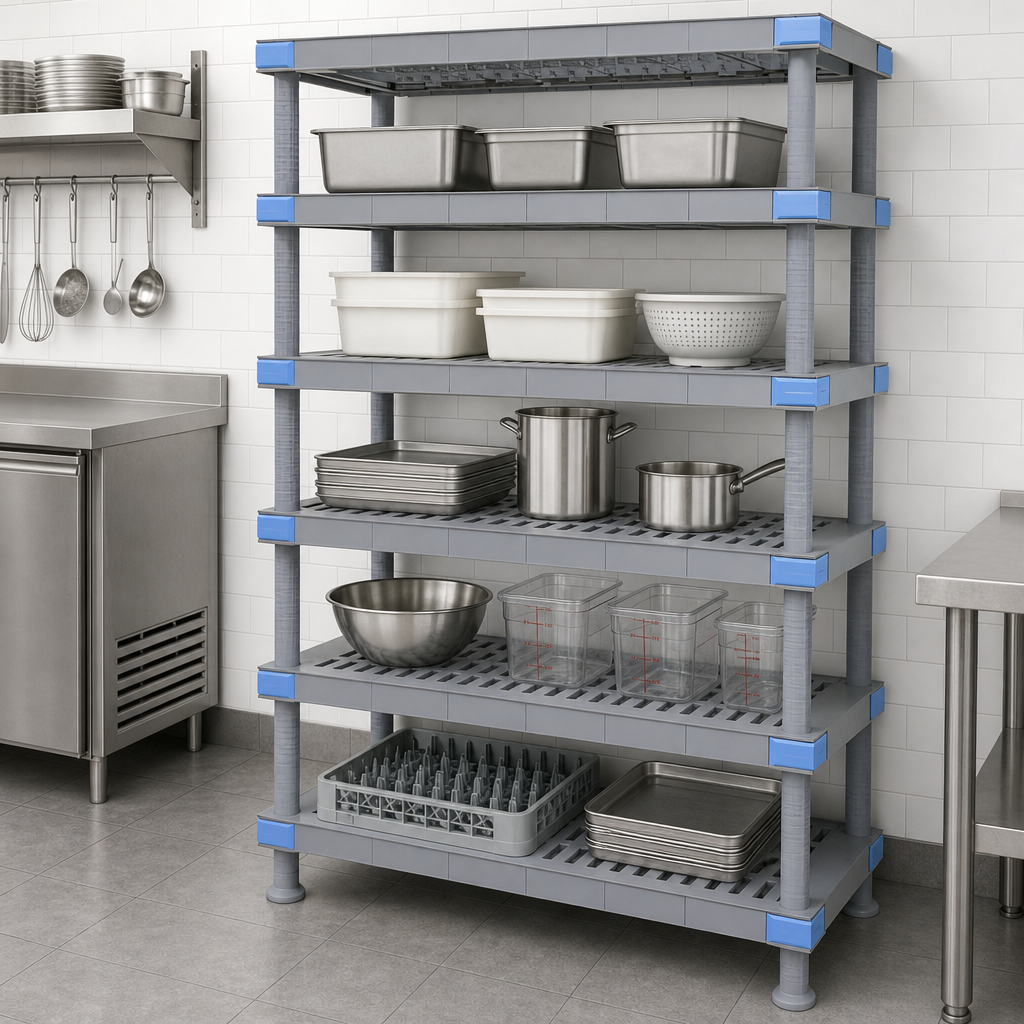 Five Open Grid Shelves