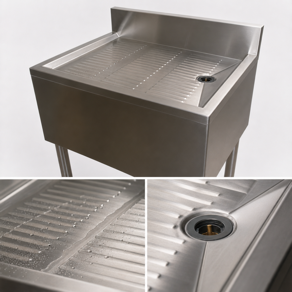 Stamped & Pitched Drainboard