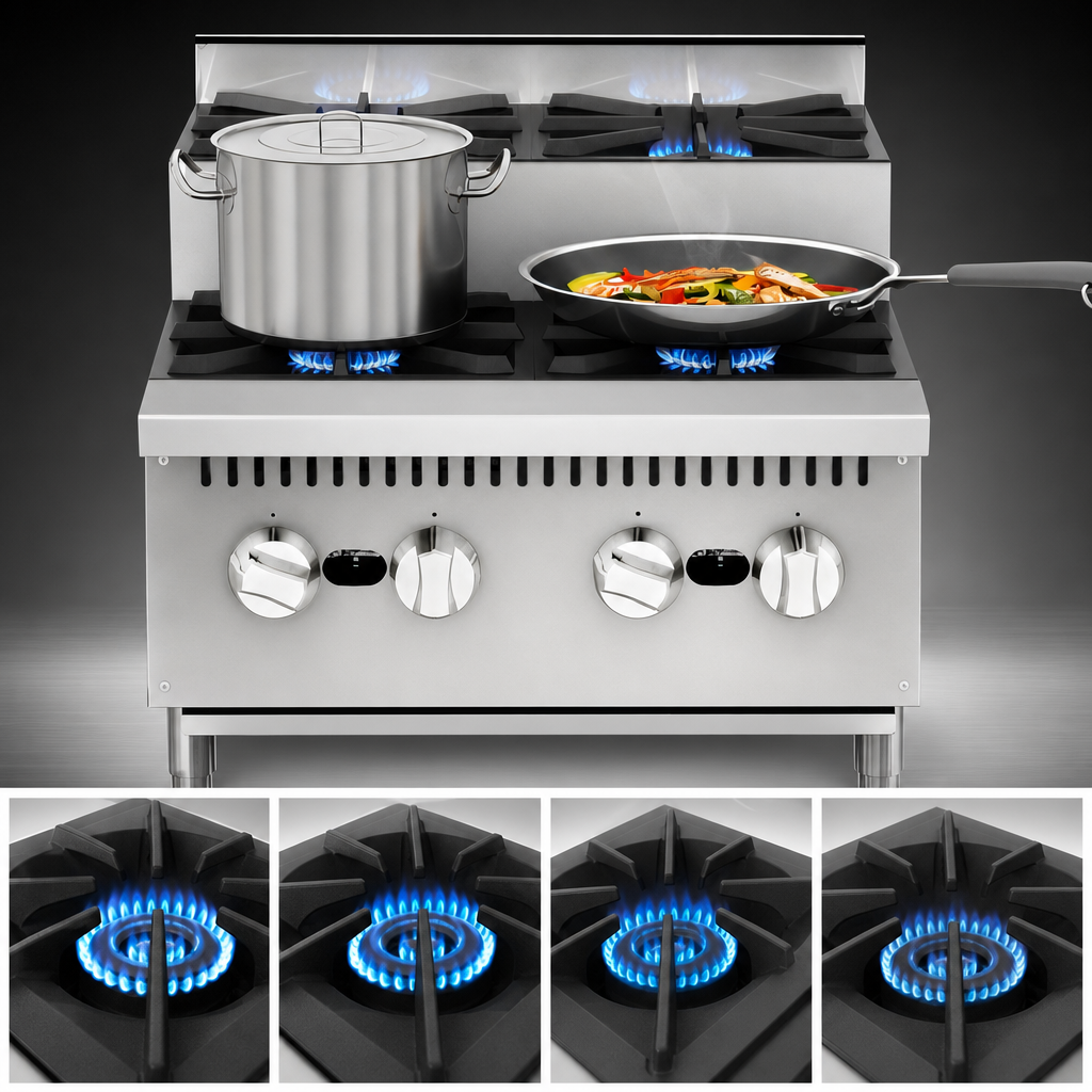 Four High-Output Burners