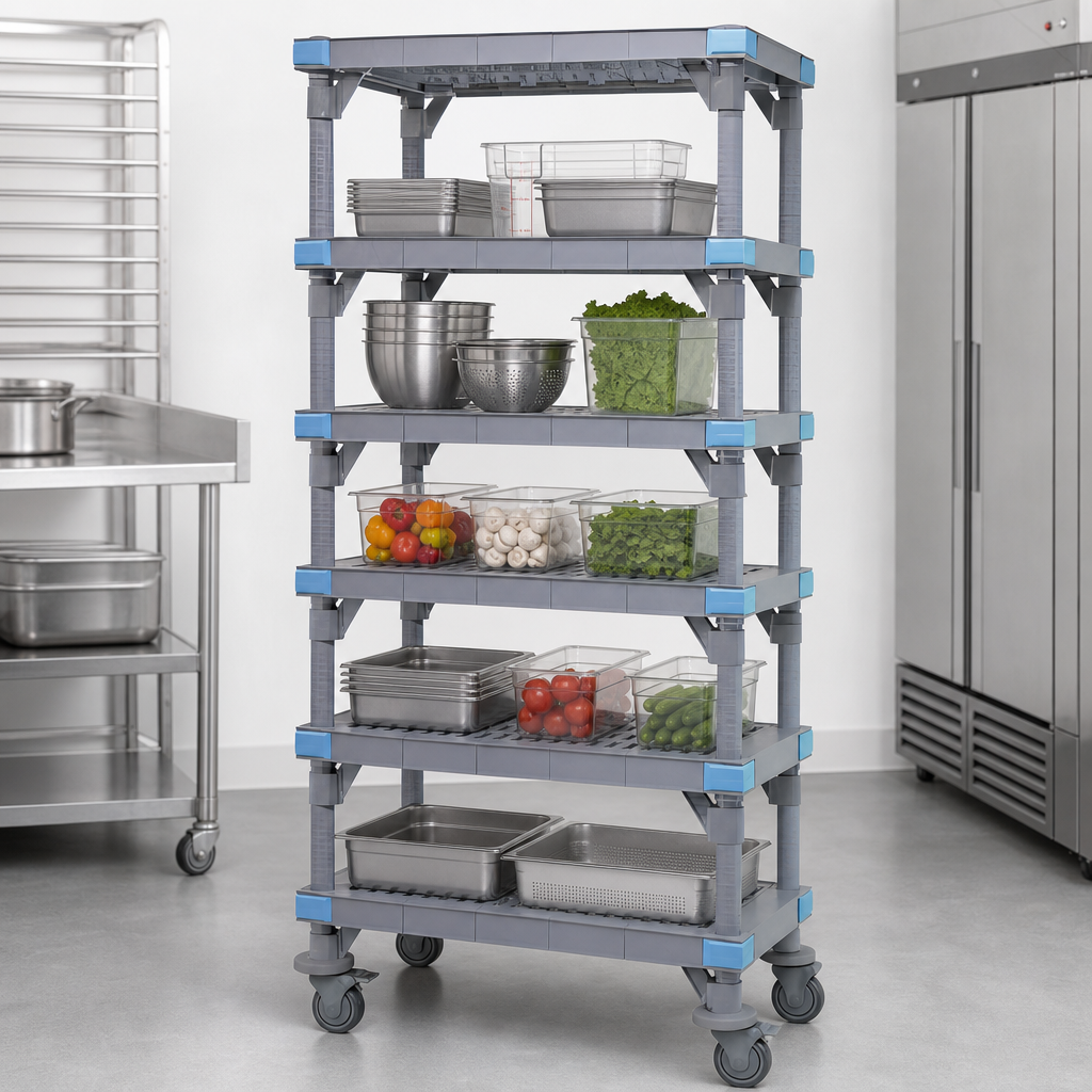 Five Open Grid Shelves