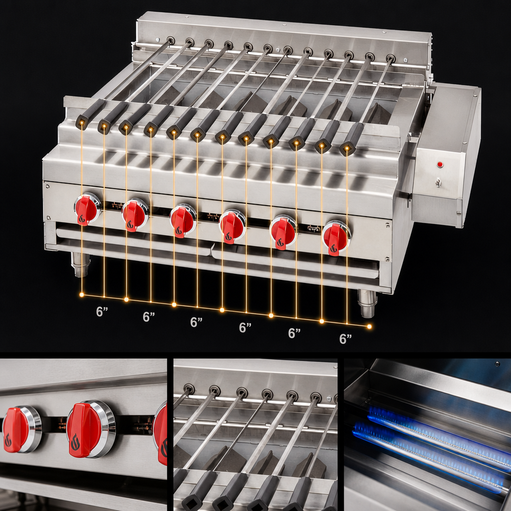 8 Individually Controlled Burners
