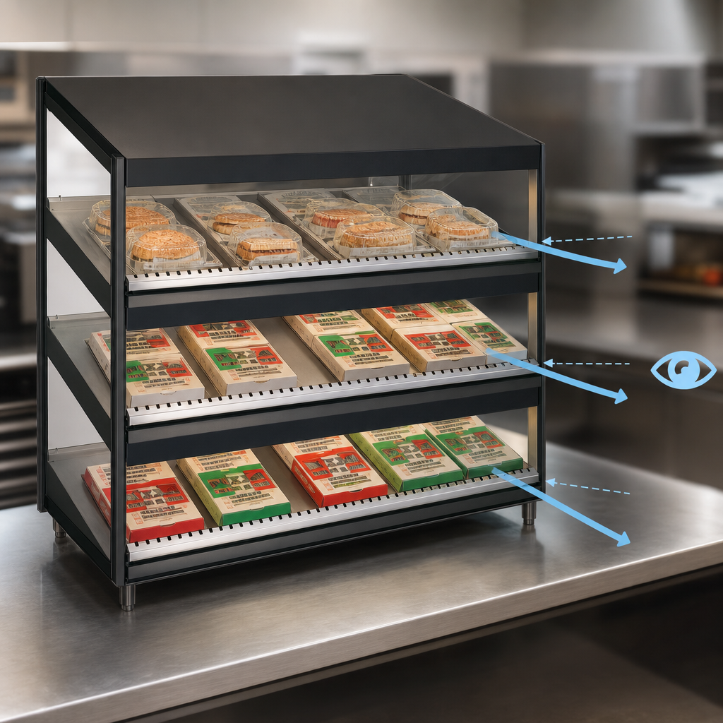 Three-Tier Slanted Shelves