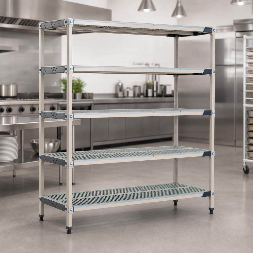 Five Open-Grid Shelves
