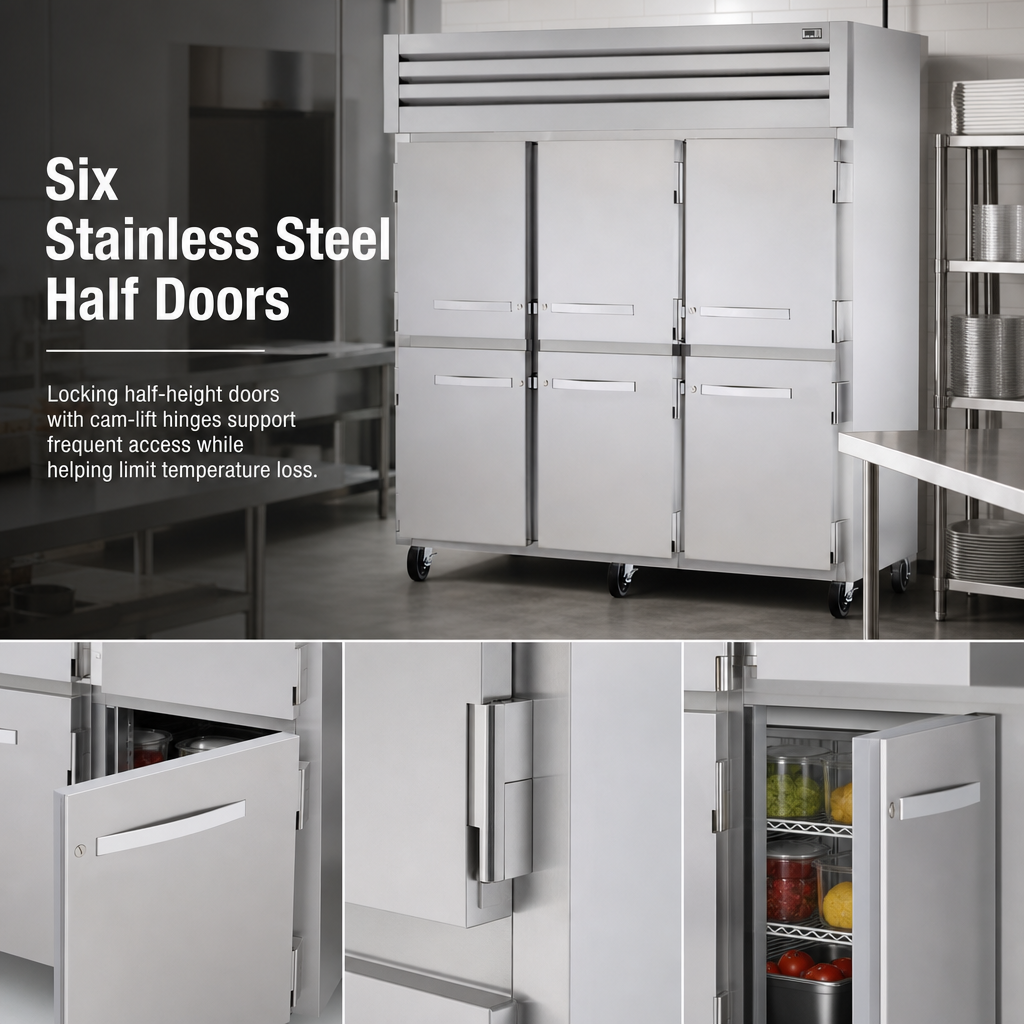 Six Stainless Steel Half Doors