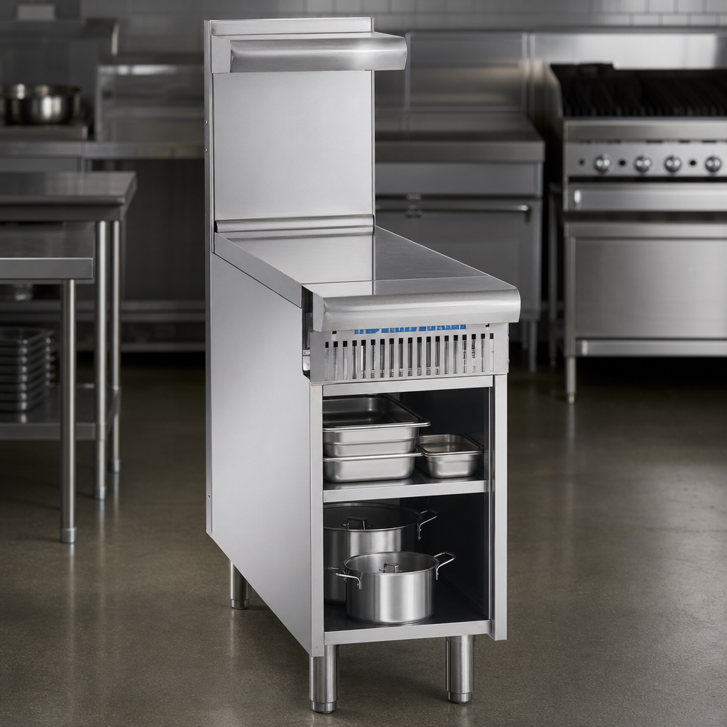 Open Cabinet Base with Bottom Shelf