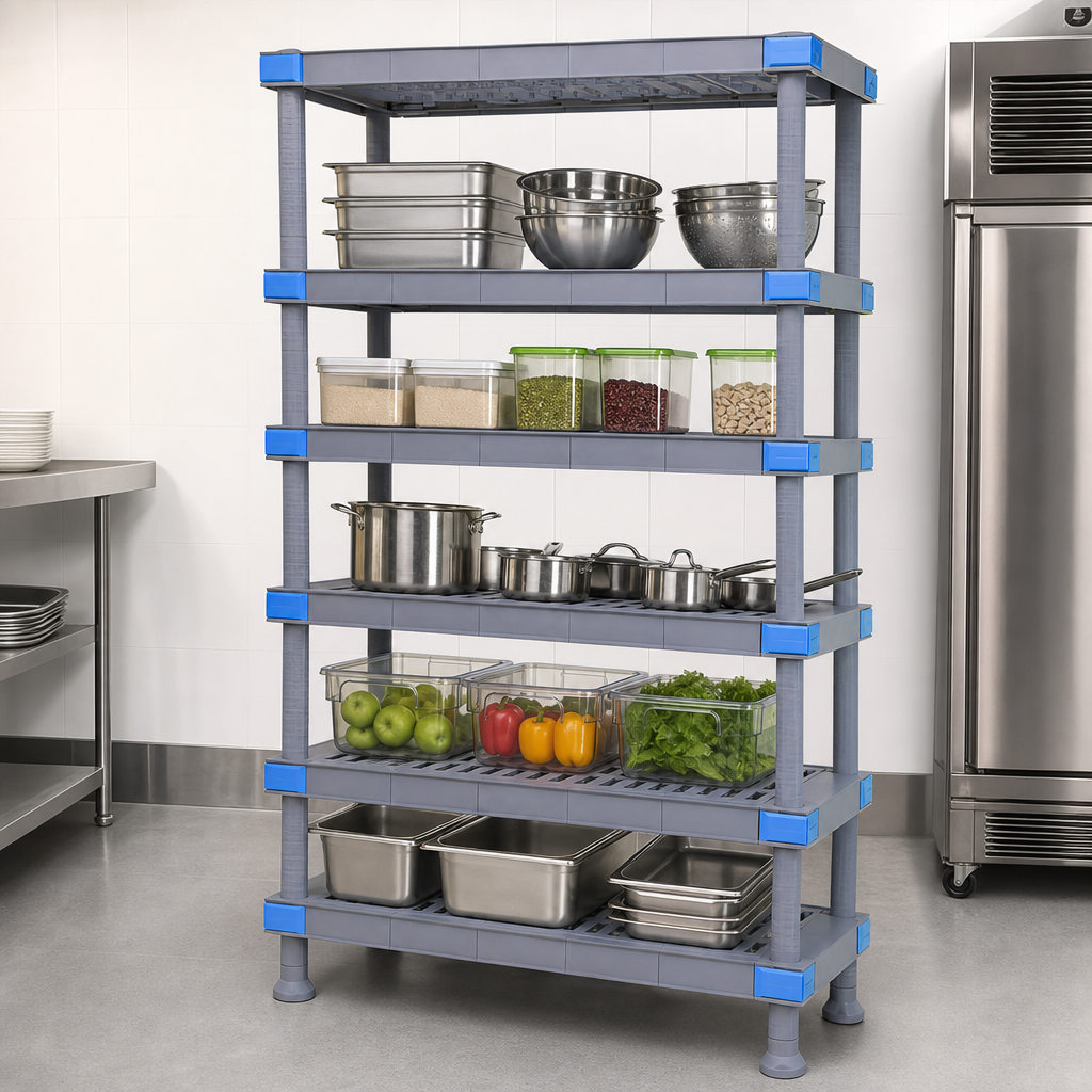 Five Open Grid Shelves