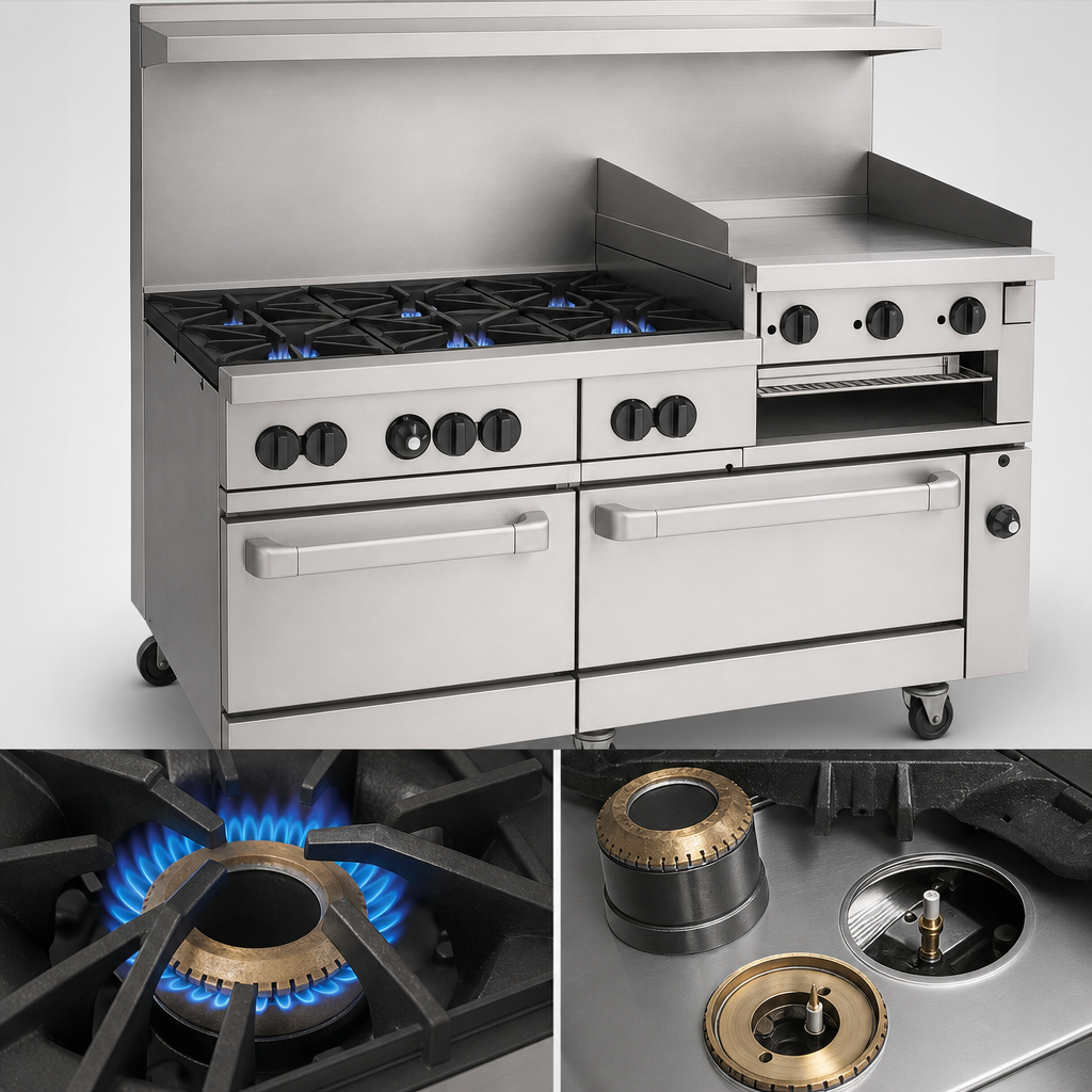 Six 30,000 BTU Lift-Off Burners