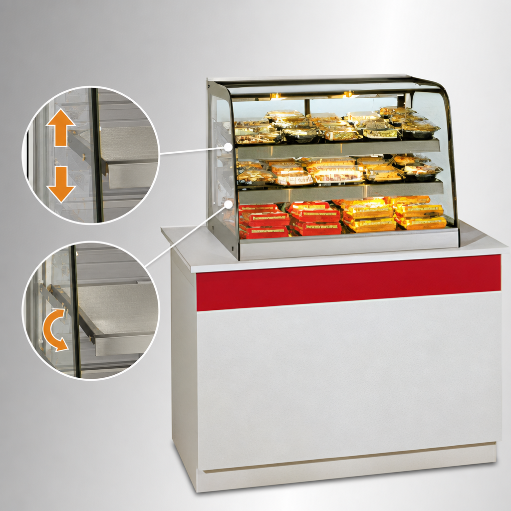 Two Adjustable Heated Shelves