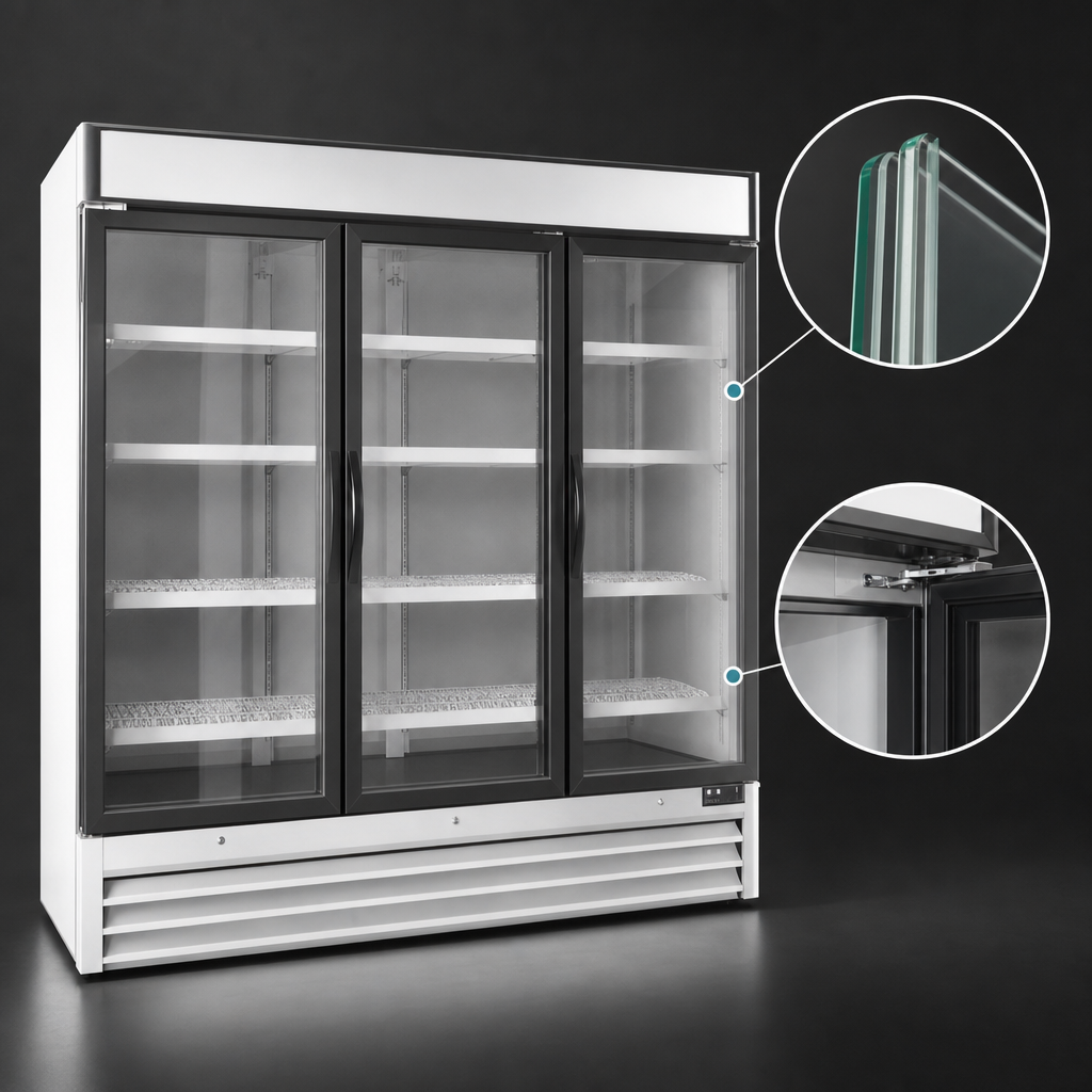 Triple-Pane Self-Closing Glass Doors