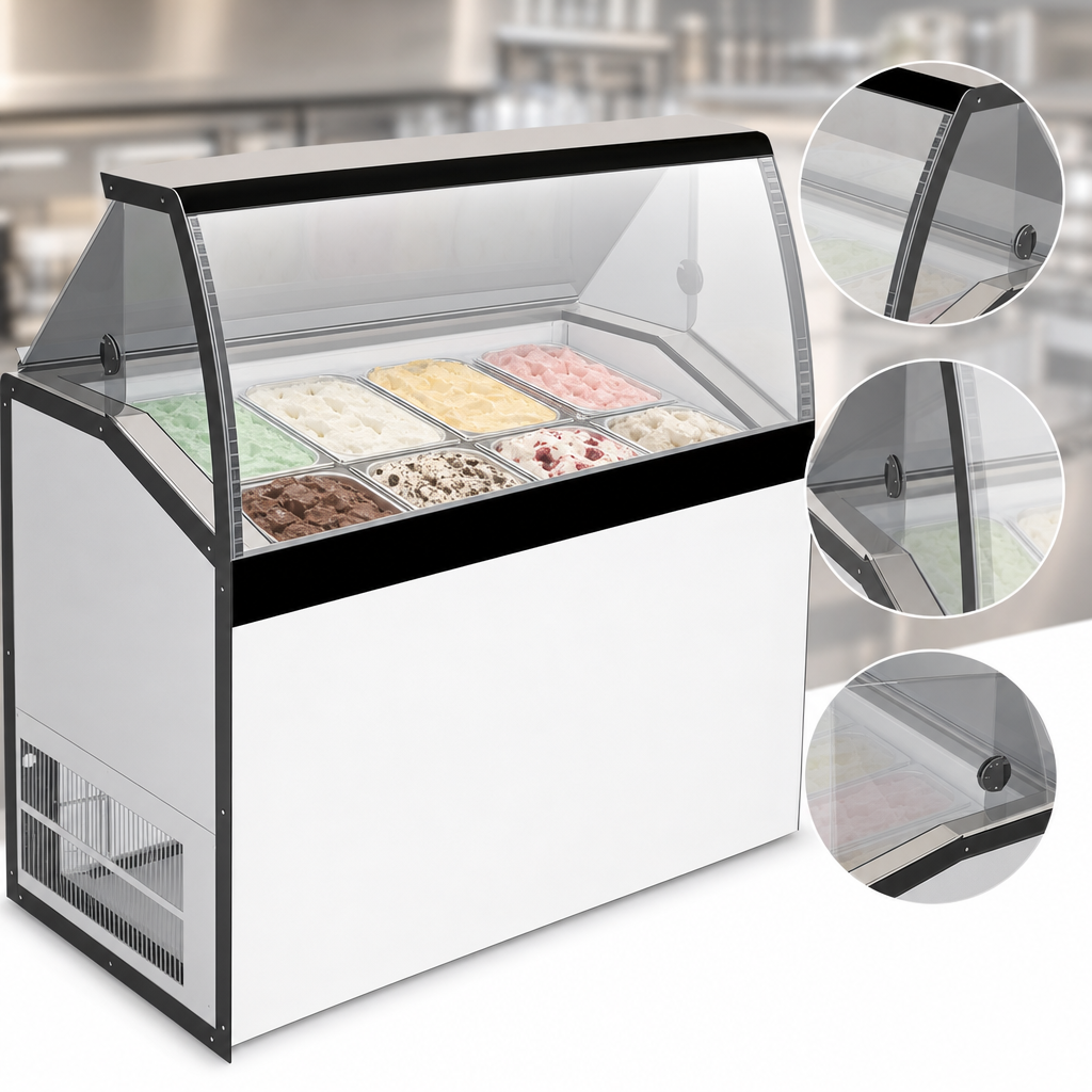 Low Curved Glass Display Front