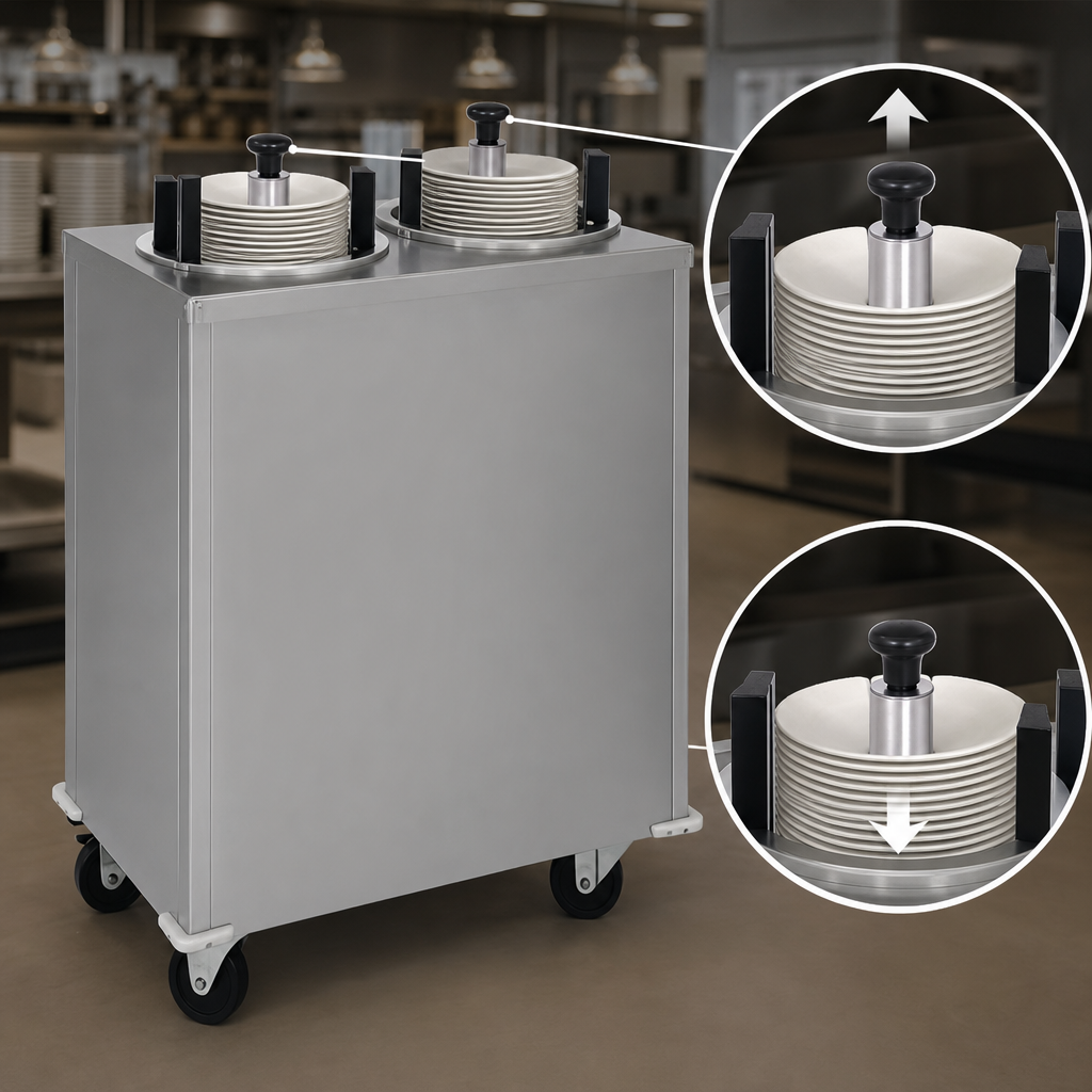Two Self-Elevating Dispensing Tubes