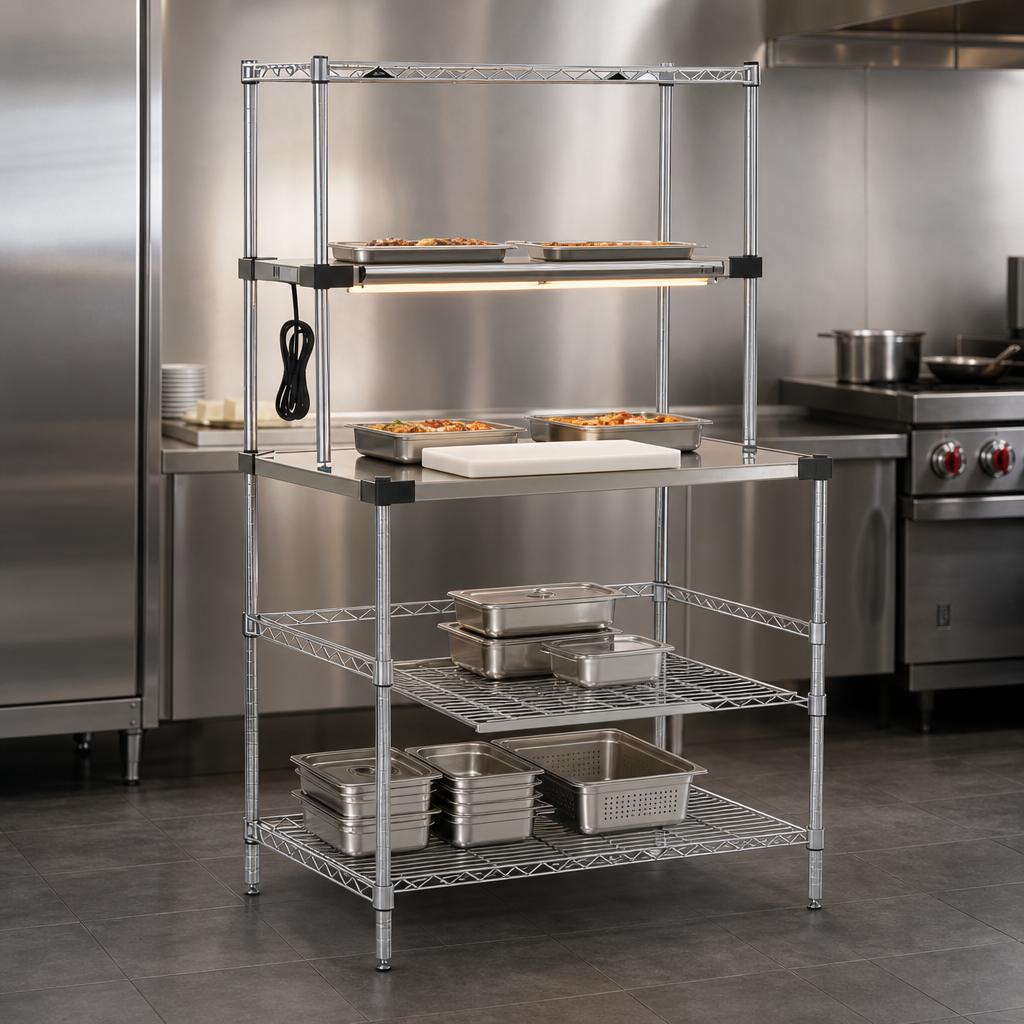 Open Heated Shelf Workstation