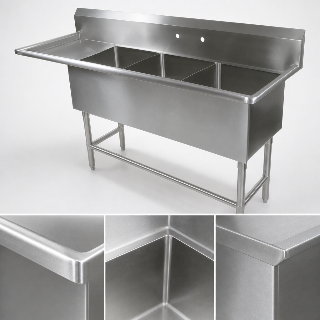 14-Gauge Type 300 Stainless Steel Construction