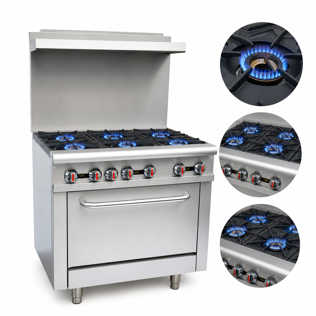 Six Open Burners