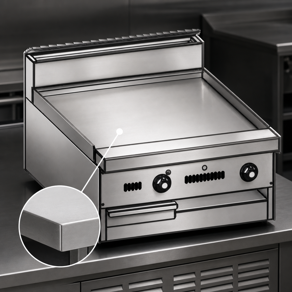 1-Inch Polished Steel Griddle Plate