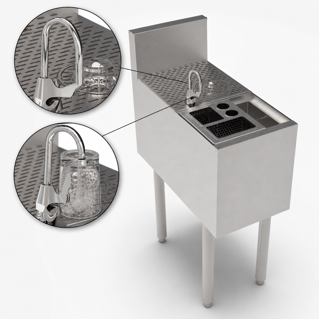 Push-Down Glass Rinser Faucet