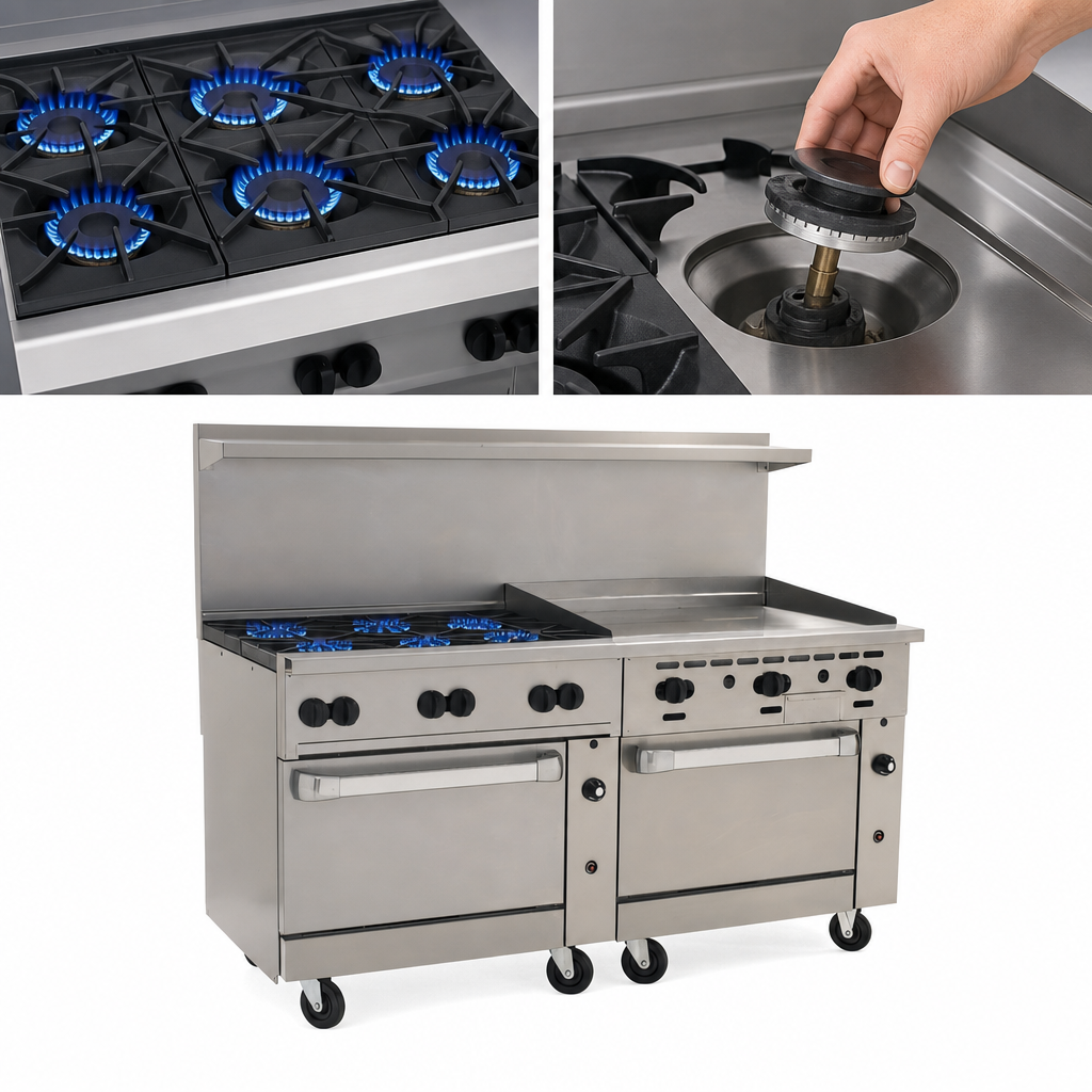 Six 30,000 BTU Lift-Off Burners
