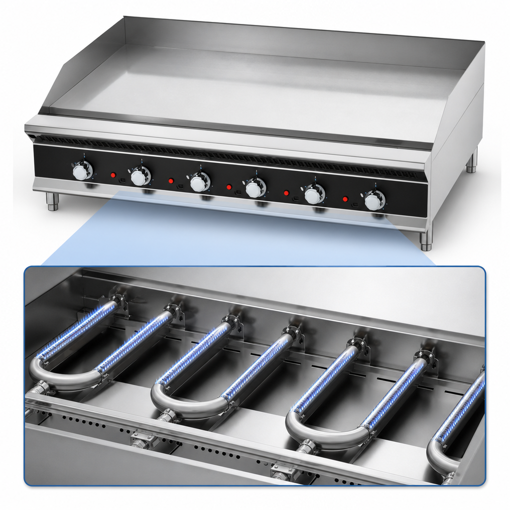 Six 30,000 BTU Burners