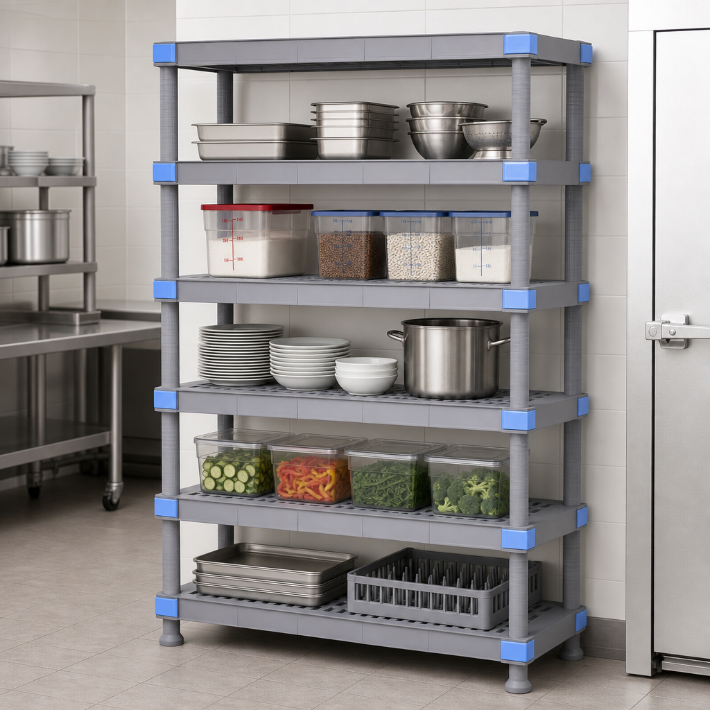 Five Open Grid Shelves