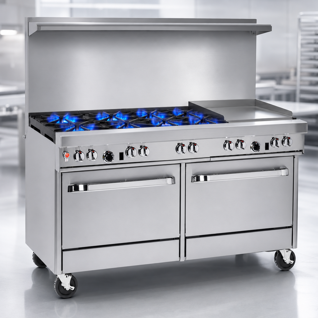 Six Non-Clog Open Burners