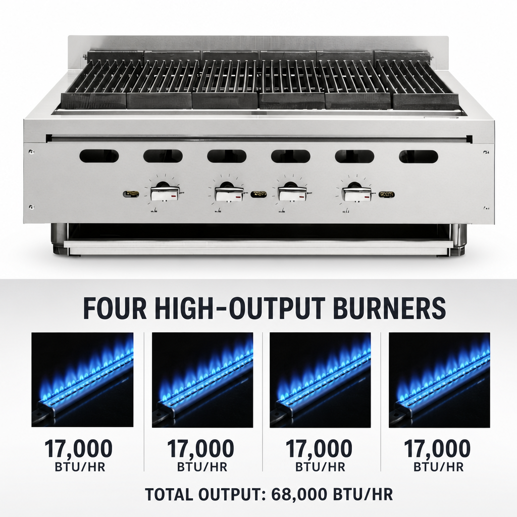 Four High-Output Burners