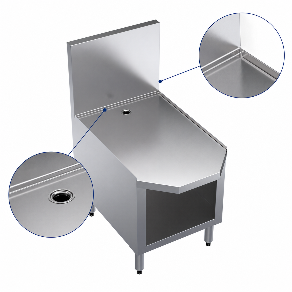 Rear Drain With Perimeter Lip