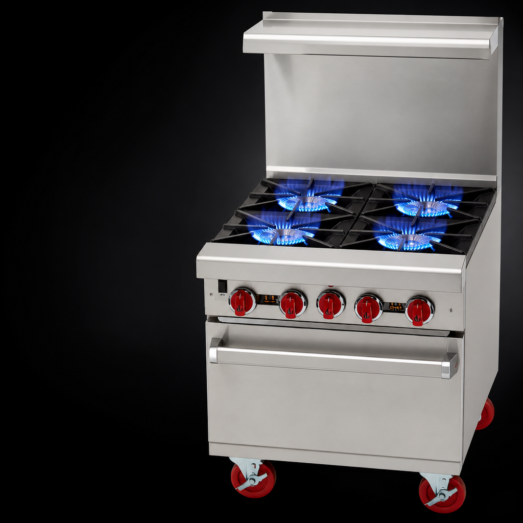 Four High-Output Open Burners
